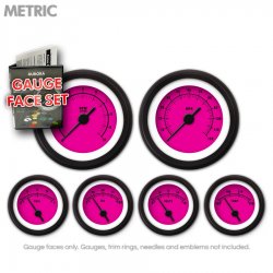 Gauge Face Set - Metric Rider Pink - Part Number: GARFM059