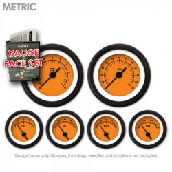 Gauge Face Set - Metric Rider Orange - Part Number: GARFM060