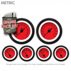 Gauge Face Set - Metric Rider Red - Part Number: GARFM061