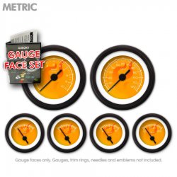 Gauge Face Set - Metric Ghost Flame Orange - Part Number: GARFM087