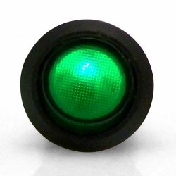 Illuminated Rocker Switch 6 - Green 20a/12vdc - Part Number: KICSW32G