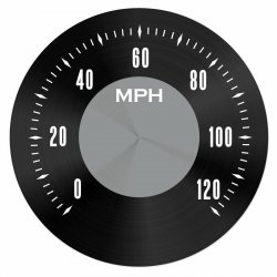 American Classic Speedometer Black Face - Part Number: AURGF02S3S
