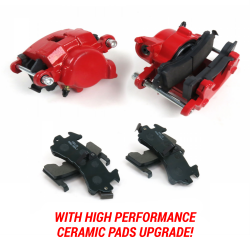Red GM Single Piston Calipers w/Ceramic Pads- Pair G Body 78-88 - Part Number: HEX7AD28