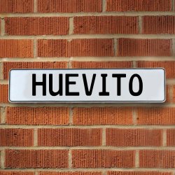 HUEVITO - White Aluminum Street Sign Mancave Euro Plate Name Door Sign Wall - Part Number: VPAY36A46