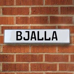 BJALLA - White Aluminum Street Sign Mancave Euro Plate Name Door Sign Wall - Part Number: VPAY36A4E