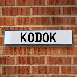 KODOK - White Aluminum Street Sign Mancave Euro Plate Name Door Sign Wall - Part Number: VPAY36A50