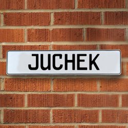 JUCHEK - White Aluminum Street Sign Mancave Euro Plate Name Door Sign Wall - Part Number: VPAY36A5C