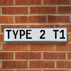 TYPE 2 T1 - White Aluminum Street Sign Mancave Euro Plate Name Door Sign Wall - Part Number: VPAY36AC5