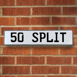 50 SPLIT - White Aluminum Street Sign Mancave Euro Plate Name Door Sign Wall - Part Number: VPAY36B38