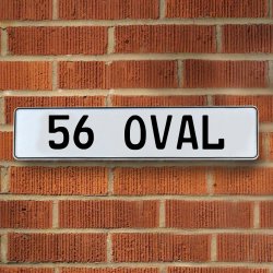 56 OVAL - White Aluminum Street Sign Mancave Euro Plate Name Door Sign Wall - Part Number: VPAY36B3F