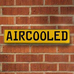 AIRCOOLED - Yellow Aluminum Street Sign Mancave Euro Plate Name Door Sign Wall - Part Number: VPAY36B97