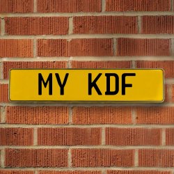 MY KDF - Yellow Aluminum Street Sign Mancave Euro Plate Name Door Sign Wall - Part Number: VPAY36BA5