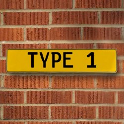 TYPE 1 - Yellow Aluminum Street Sign Mancave Euro Plate Name Door Sign Wall - Part Number: VPAY36BB7