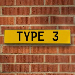 TYPE 3 - Yellow Aluminum Street Sign Mancave Euro Plate Name Door Sign Wall - Part Number: VPAY36BB9