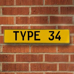 TYPE 34 - Yellow Aluminum Street Sign Mancave Euro Plate Name Door Sign Wall - Part Number: VPAY36BC1
