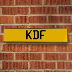 KDF - Yellow Aluminum Street Sign Mancave Euro Plate Name Door Sign Wall - Part Number: VPAY36BDB