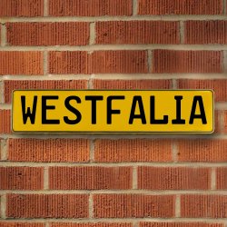 WESTFALIA - Yellow Aluminum Street Sign Mancave Euro Plate Name Door Sign Wall - Part Number: VPAY36BE0