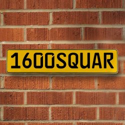 1600SQUAR - Yellow Aluminum Street Sign Mancave Euro Plate Name Door Sign Wall - Part Number: VPAY36C30