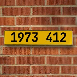 1973 412 - Yellow Aluminum Street Sign Mancave Euro Plate Name Door Sign Wall - Part Number: VPAY36C62