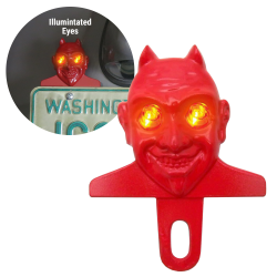 Illuminated El Diablo Devil License Plate Topper - Bright Red LED - Part Number: VPALPT006