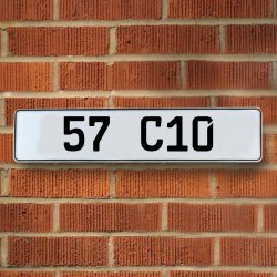 57 C10 - White Aluminum Street Sign Mancave Euro Plate Name Door Sign Wall - Part Number: VPAY36D78
