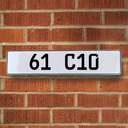 61 C10 - White Aluminum Street Sign Mancave Euro Plate Name Door Sign Wall - Part Number: VPAY36DCA