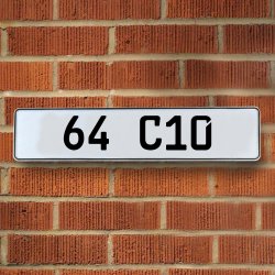 64 C10 - White Aluminum Street Sign Mancave Euro Plate Name Door Sign Wall - Part Number: VPAY36DF7
