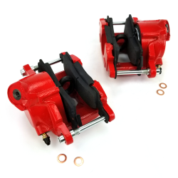 Red GM Large Bore Single Piston Brake Calipers (Pair) - Part Number: HEXBC4RD