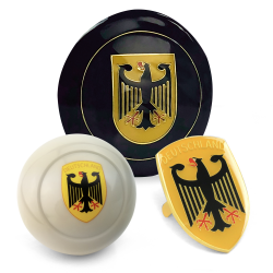 Deutschland 3Pcs Kit - Horn Button, Hood Crest, & Ivory 7mm Shift Knob Bug T2 - Part Number: LABKT3F2C1