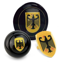 Deutschland 3Pcs Kit - Horn Button, Hood Crest, & 7mm Shift Knob Bus Bug T3 - Part Number: LABKT3F2C2