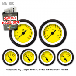 Gauge Face Set - Metric VX Yellow - Part Number: GARFM050
