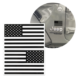2x Black Tactical American Military Flag Decal USA 5x3 in fits Jeep 4X4 Diesel - Part Number: VPASTKR014