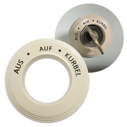 Magnetic Ignition Switch (AUS.AUF.KURBEL) Trim Ring Cover (Ivory) For VW Beetle - Part Number: LABTRC06IV