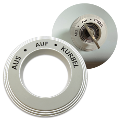 Magnetic Ignition Switch (AUS.AUF.KURBEL) Trim Ring Cover (Silver Beige) For VW - Part Number: LABTRC06SB
