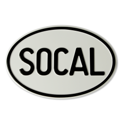 Vintage Embossed SOCAL - Southern California Oval Origin Registration Plate - Part Number: VPALP12