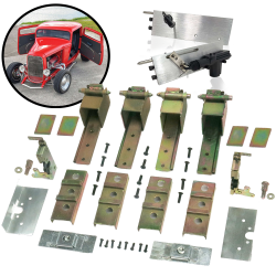 2 Door Suicide Hidden Hinge Kit w/ Bear Claw Latches Install Plate & Safety Pins - Part Number: AUTHDHINSK2