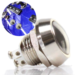 12mm Domed Stainless Steel 12V Momentary Billet Push Button Switch 2A 6-36V IP66 - Part Number: AUTSW45