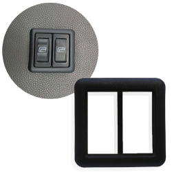 Black Dual 2 Rocker Switch Frame Bezel Trim Door Panel Cover Power Windows Locks - Part Number: AUTCASER