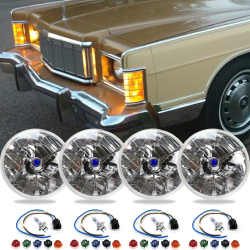 4PC 5-3/4" Round Tri-Bar Dot Headlight Kit Set 1978 Mercury Grand Marquis - Part Number: AUTDC29E