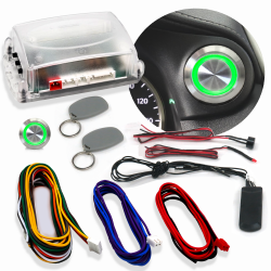 Green LED Illuminated Billet Push Button Car Engine Ignition Start 12V Kit RFID - Part Number: AUTHFS1002G