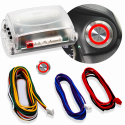 12V Car Ignition Red LED Billet Push Button Start Stop Engine Key Conversion Kit - Part Number: AUTHFS1001R
