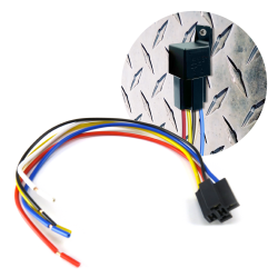 5 Pin 30/40 Amp 12V Automotive DC SPDT Relay Harness Socket Plug 12" Longer Wire - Part Number: AUTRAS12
