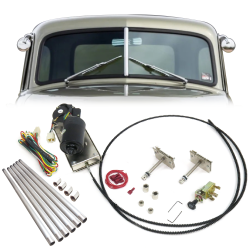 Adjustable 3 Position Power Windshield Dual Wiper Kit w/ Switch & Harness - Part Number: AUTWIPER