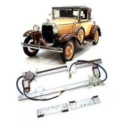 2 Door Flat Glass 12V Power Window Conversion Kit for 1930 Model A Cabriolet
 - Part Number: AUTA33B29