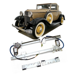 2 Door Flat Glass 12V Power Window Conversion Kit for 1932 Model B Cabriolet
 - Part Number: AUTA33B51