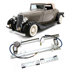 Autoloc Flat Glass 12V Power Window Conversion Kit for 1933 Model 40 Cabriolet
 - Part Number: AUTA33B67