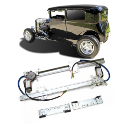Flat Glass Power Window Conversion Kit for 1929 Model A Victoria - Slantback
 - Part Number: AUTA33B07