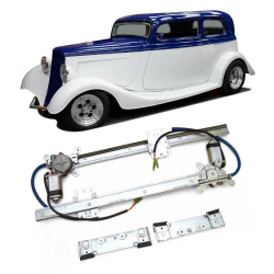 Flat Glass 12V Power Window Conversion Kit for 1933 Model 40 Victoria Slantback
 - Part Number: AUTA33B70