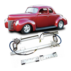 Autoloc 12V Power Window Conversion Kit for 1940 Ford Roadster Standard Deluxe
 - Part Number: AUTA33BDB