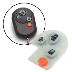 Autoloc Remote Key Fob Replacement Pad w/ 4 Button Shaved Door Pop Open Icons - Part Number: AUTTRBTN1